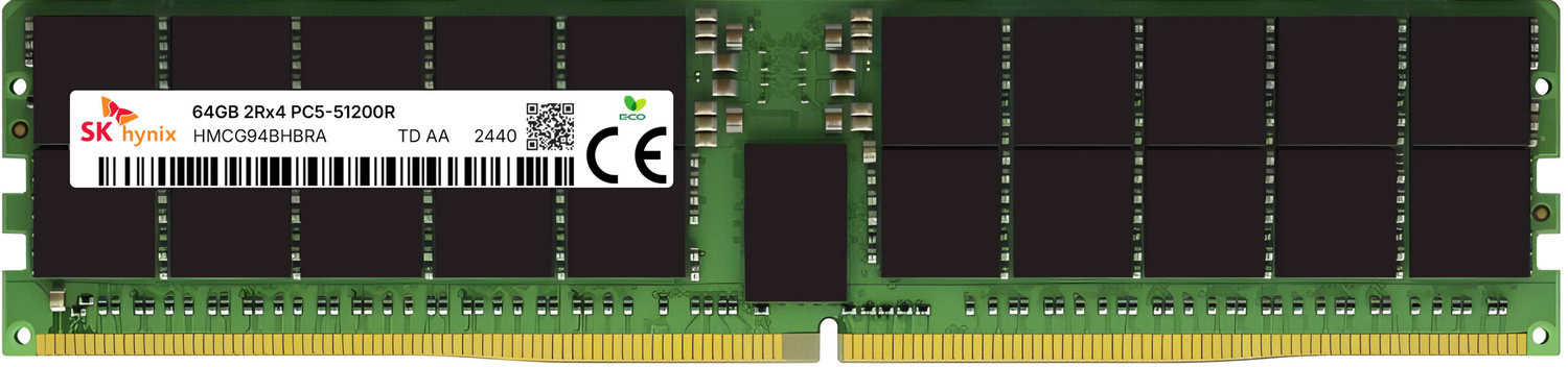 HMCG94BHBRA SK Hynix 64GB DDR5-6400 ECC RDIMM 2Rx4 1.1V Memory